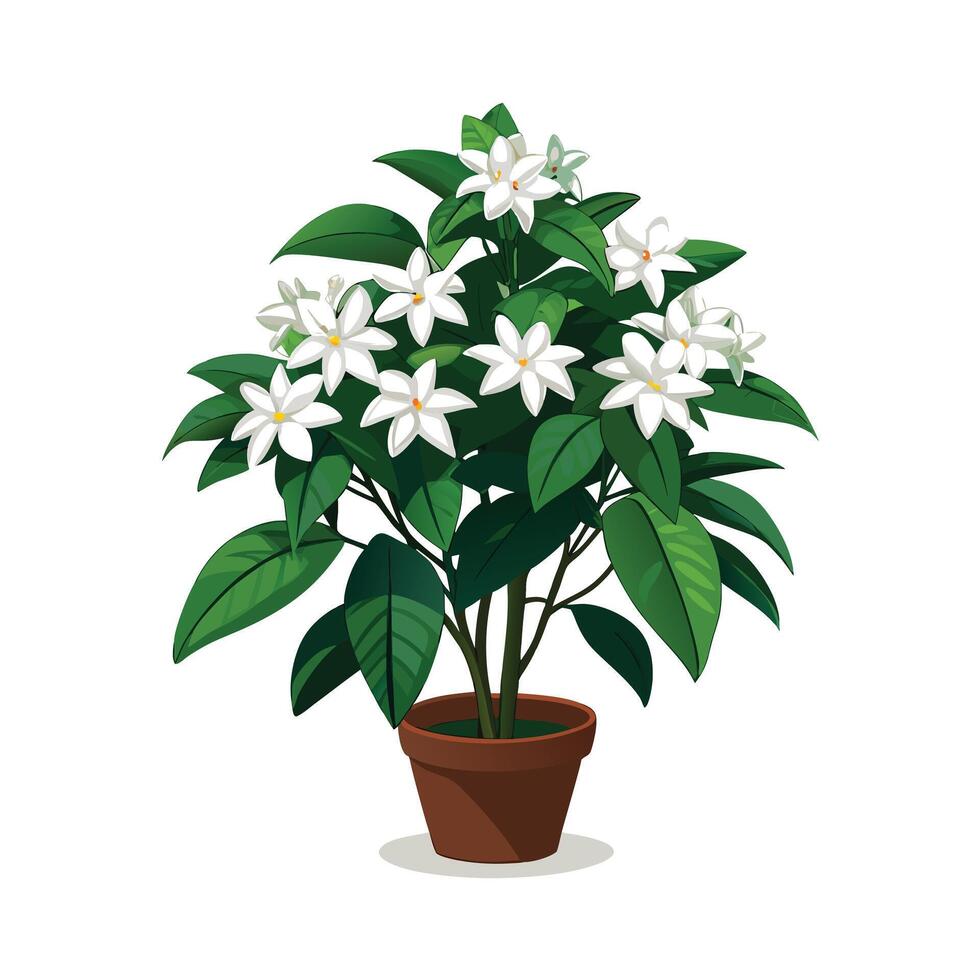Beautiful Flowerpot Houseplant Illustration vector