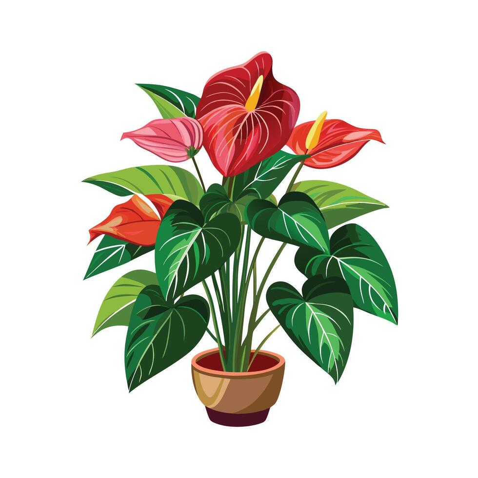 Beautiful Flowerpot Houseplant Illustration vector