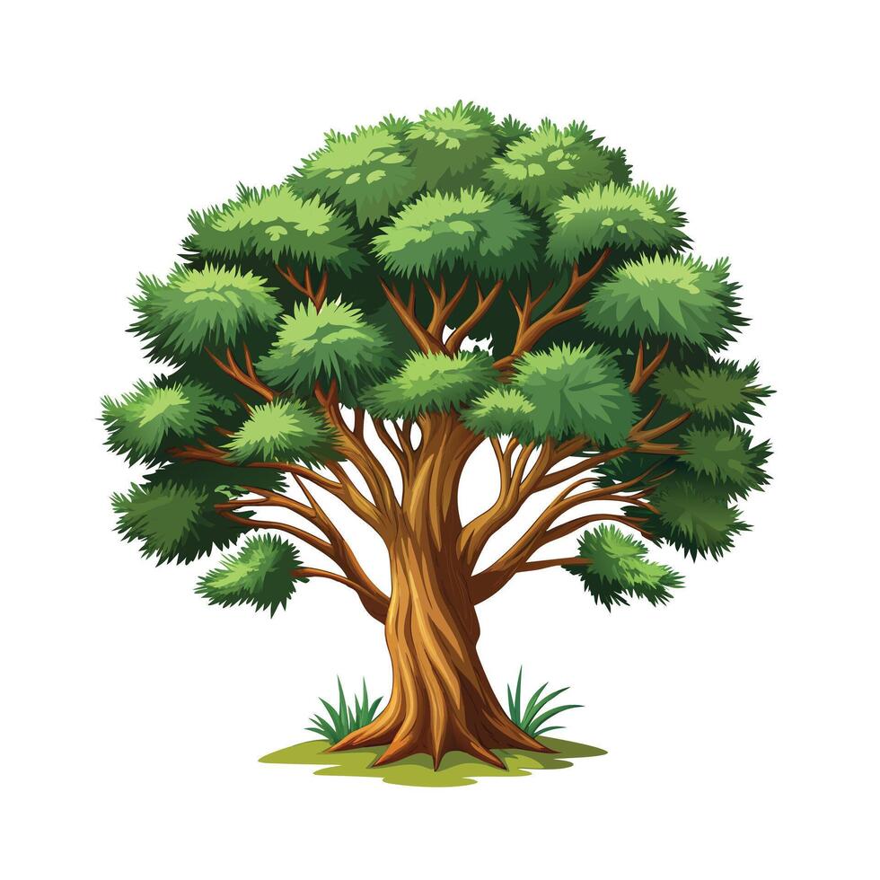Beautiful Single Big Tree Illustration vector