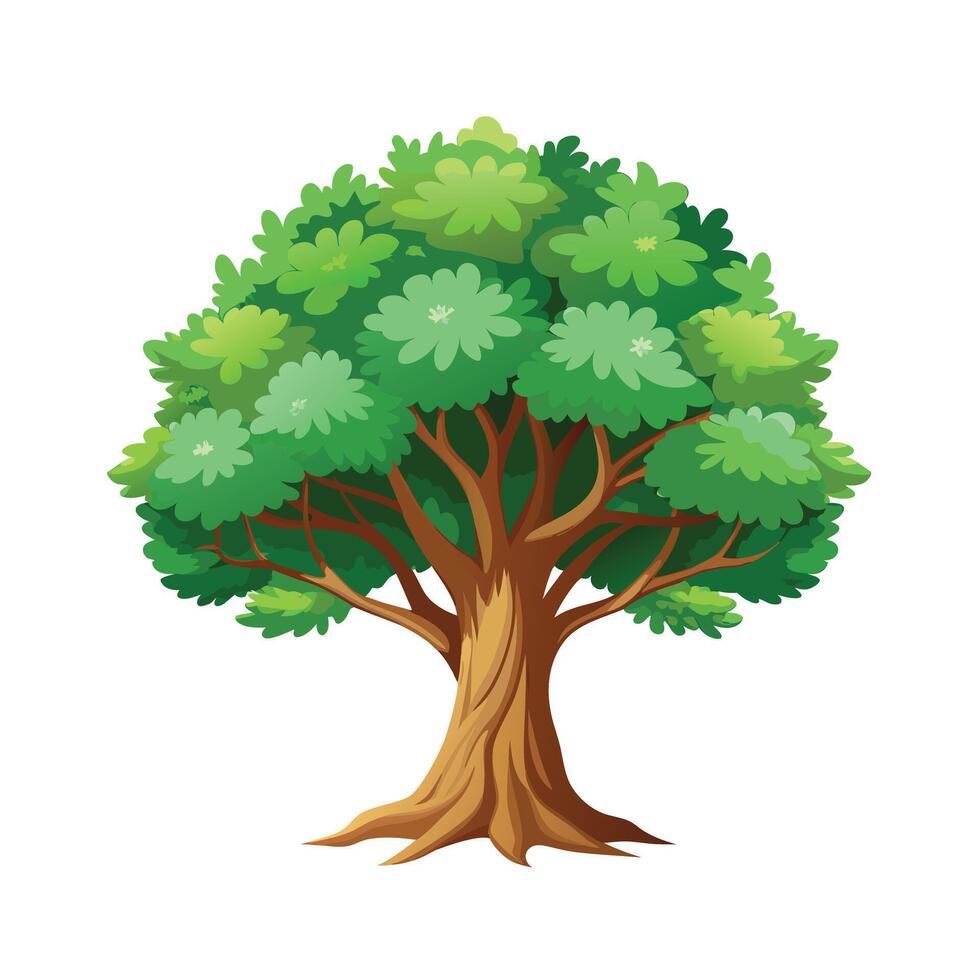 Beautiful Single Big Tree Illustration vector