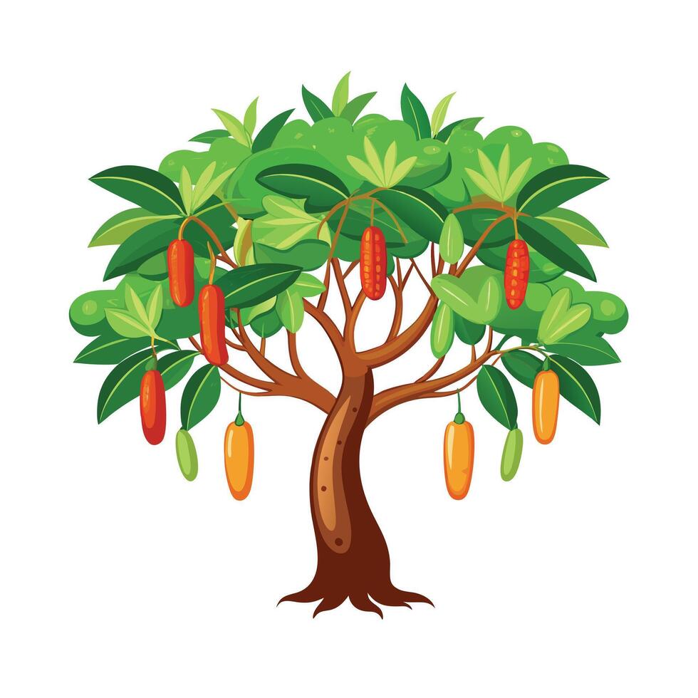 Beautiful Single Big Tree Illustration vector