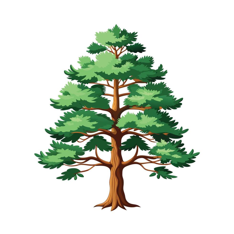 Beautiful Single Big Tree Illustration vector