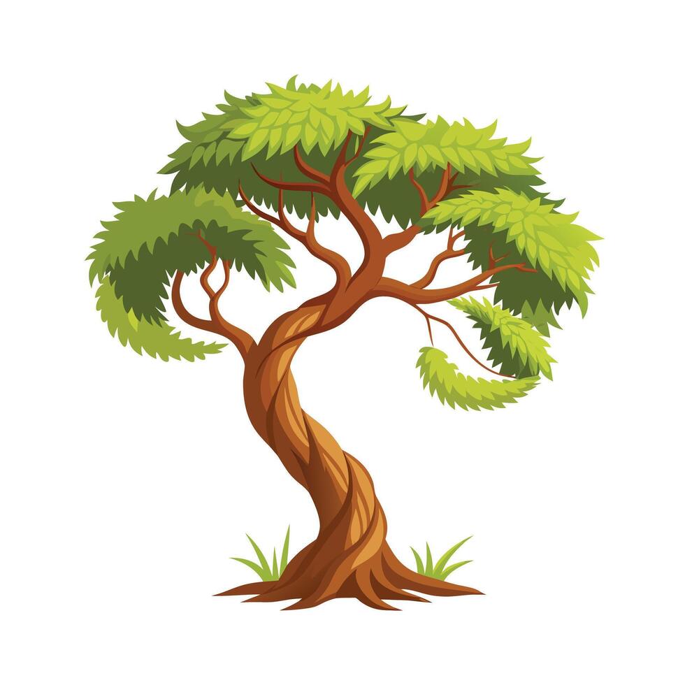 Beautiful Single Big Tree Illustration vector