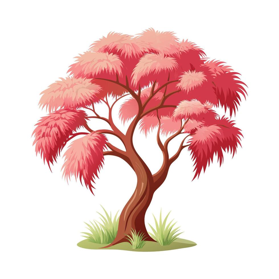 Beautiful Single Big Tree Illustration vector