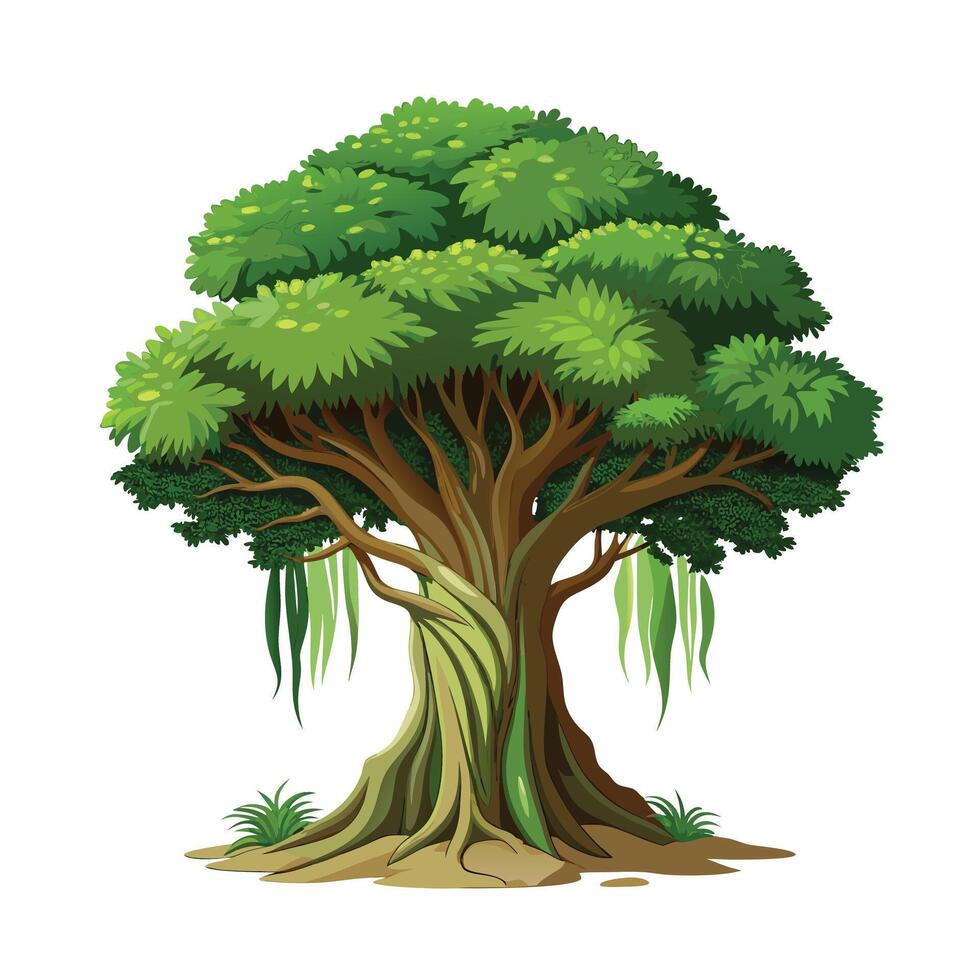 Beautiful Single Big Tree Illustration vector