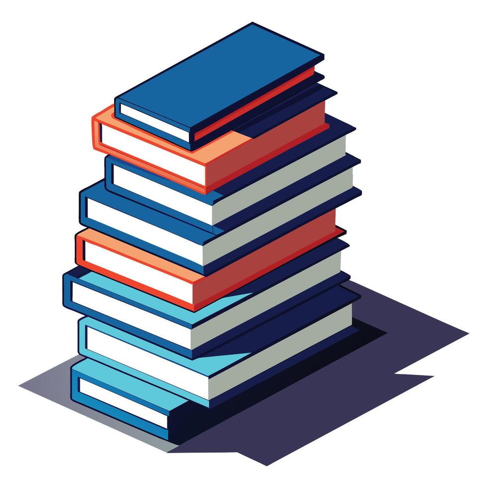 Book stack Illustration concept vector