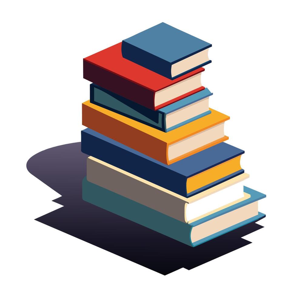 Book stack Illustration concept vector