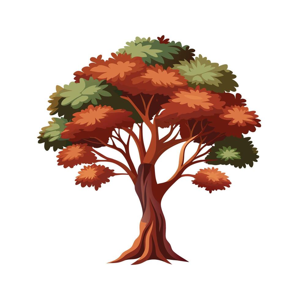 Beautiful Single Big Tree Illustration vector