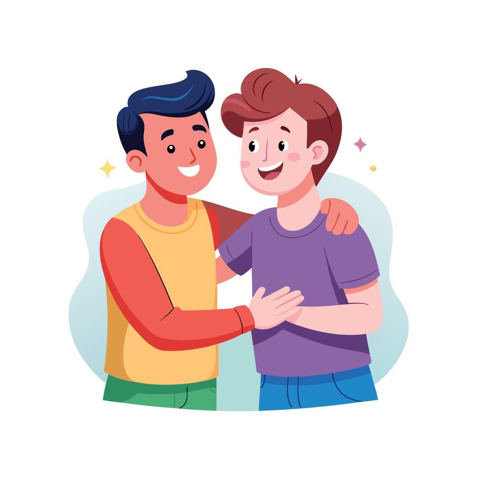Friends Special, Love and Emotional Moment Illustration Concept for Friendship Day vector