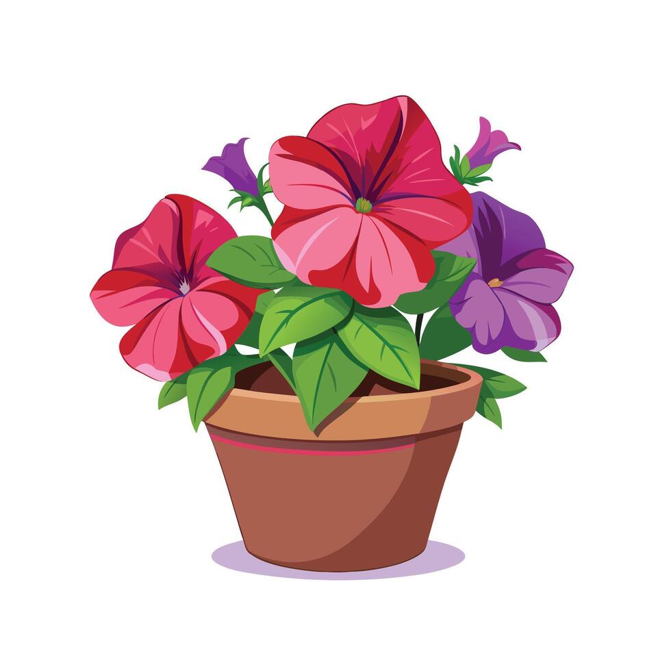 Beautiful Flowerpot Houseplant Illustration vector
