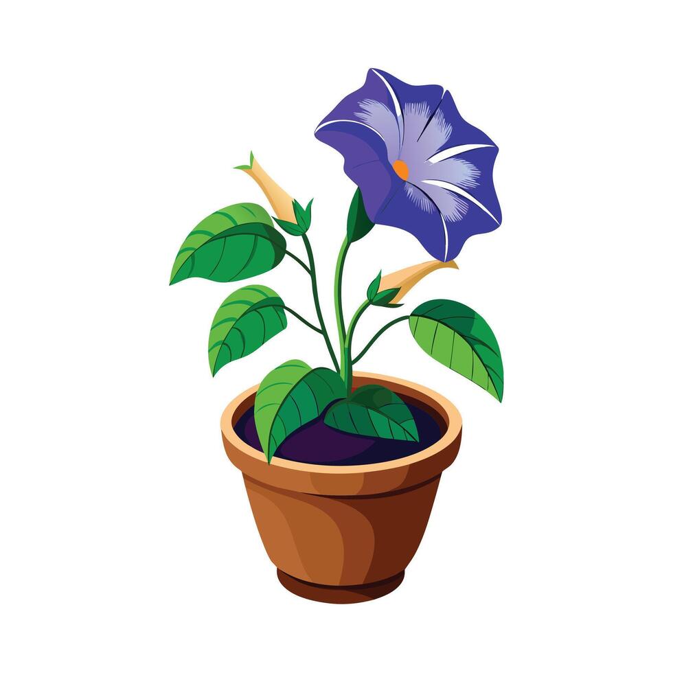 Beautiful Flowerpot Houseplant Illustration vector