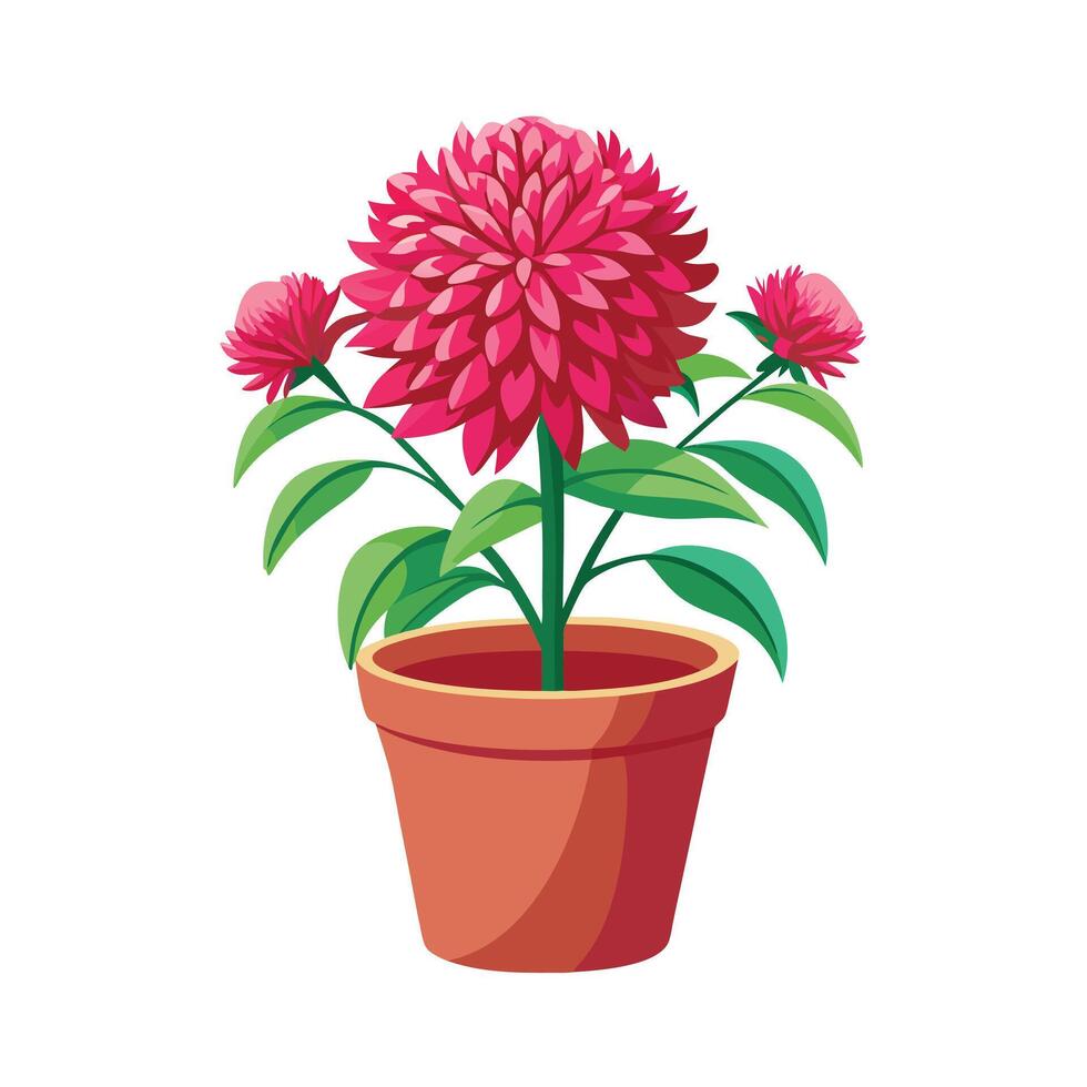 Beautiful Flowerpot Houseplant Illustration vector