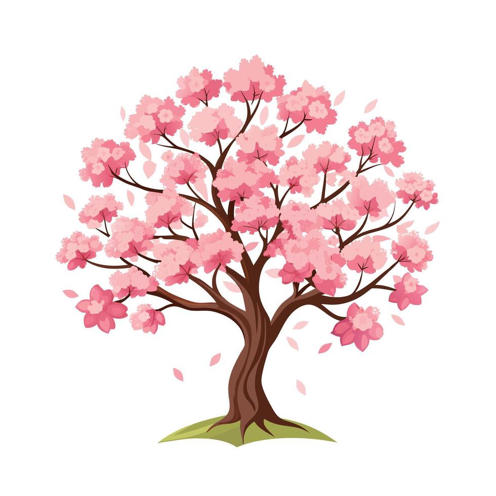 Beautiful Single Big Tree Illustration vector