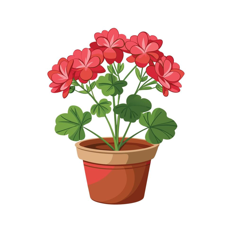 Beautiful Flowerpot Houseplant Illustration vector