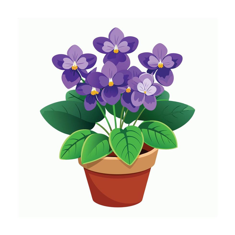 Beautiful Flowerpot Houseplant Illustration vector