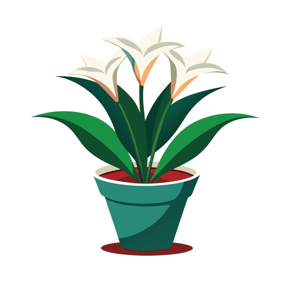Beautiful Flowerpot Houseplant Illustration vector
