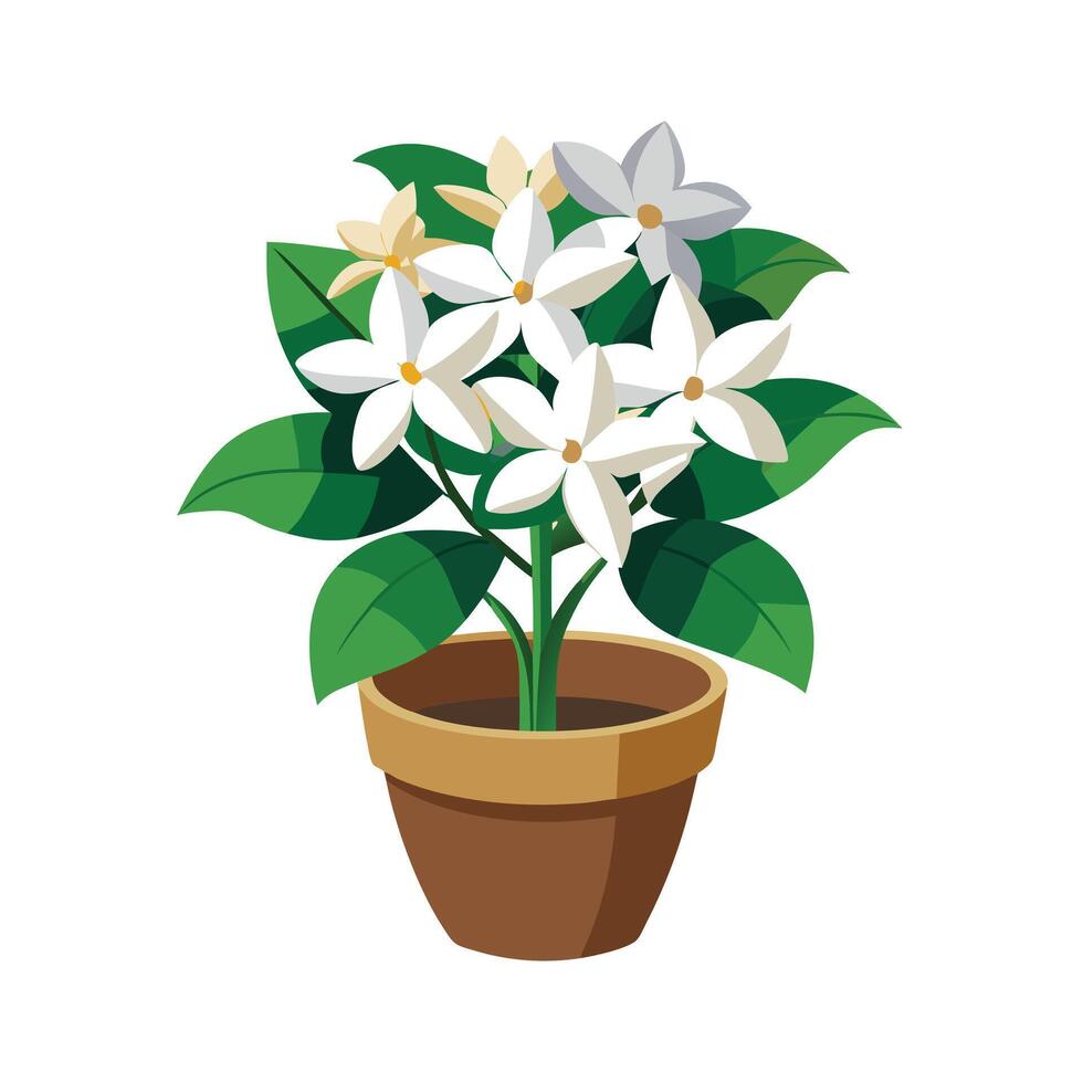 Beautiful Flowerpot Houseplant Illustration vector