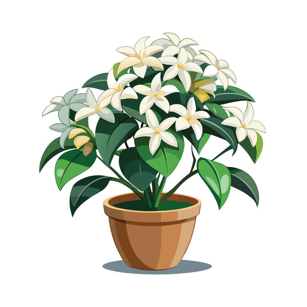 Beautiful Flowerpot Houseplant Illustration vector