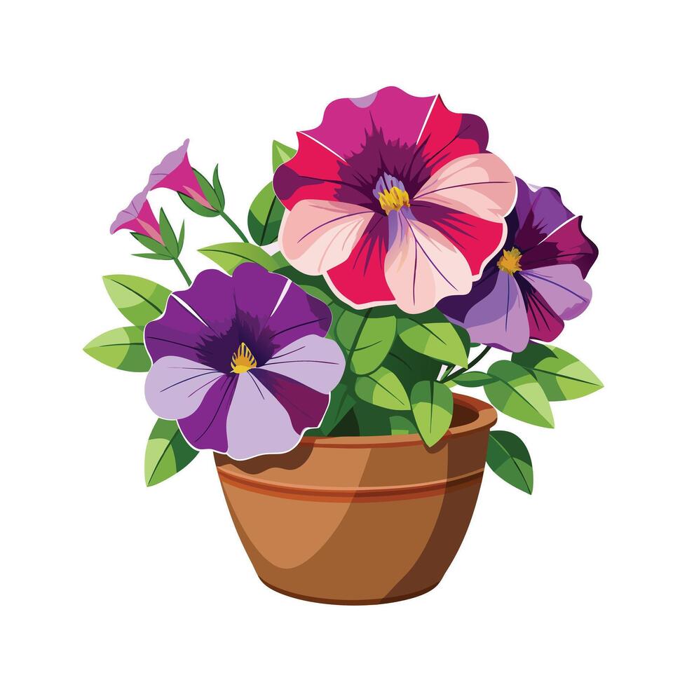 Beautiful Flowerpot Houseplant Illustration vector