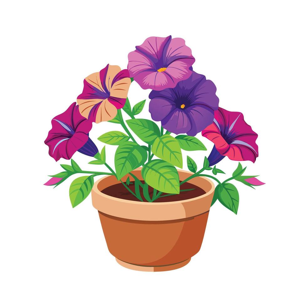 Beautiful Flowerpot Houseplant Illustration vector