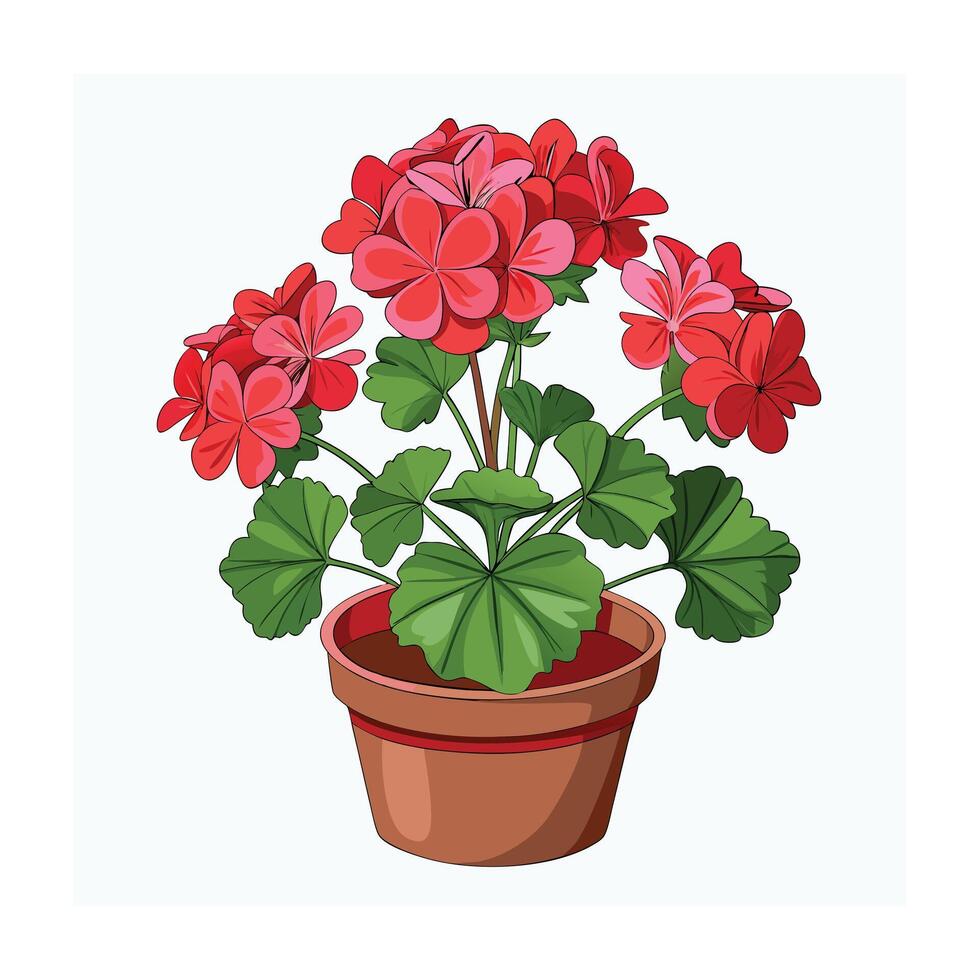 Beautiful Flowerpot Houseplant Illustration vector