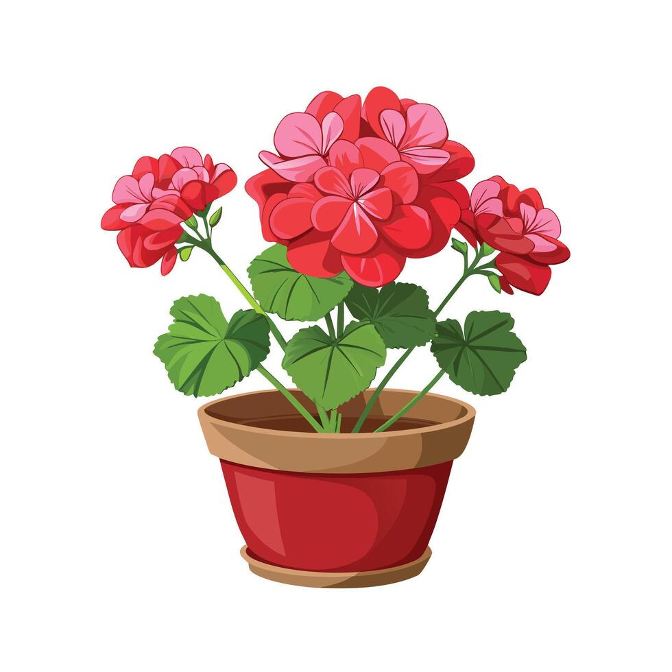 Beautiful Flowerpot Houseplant Illustration vector