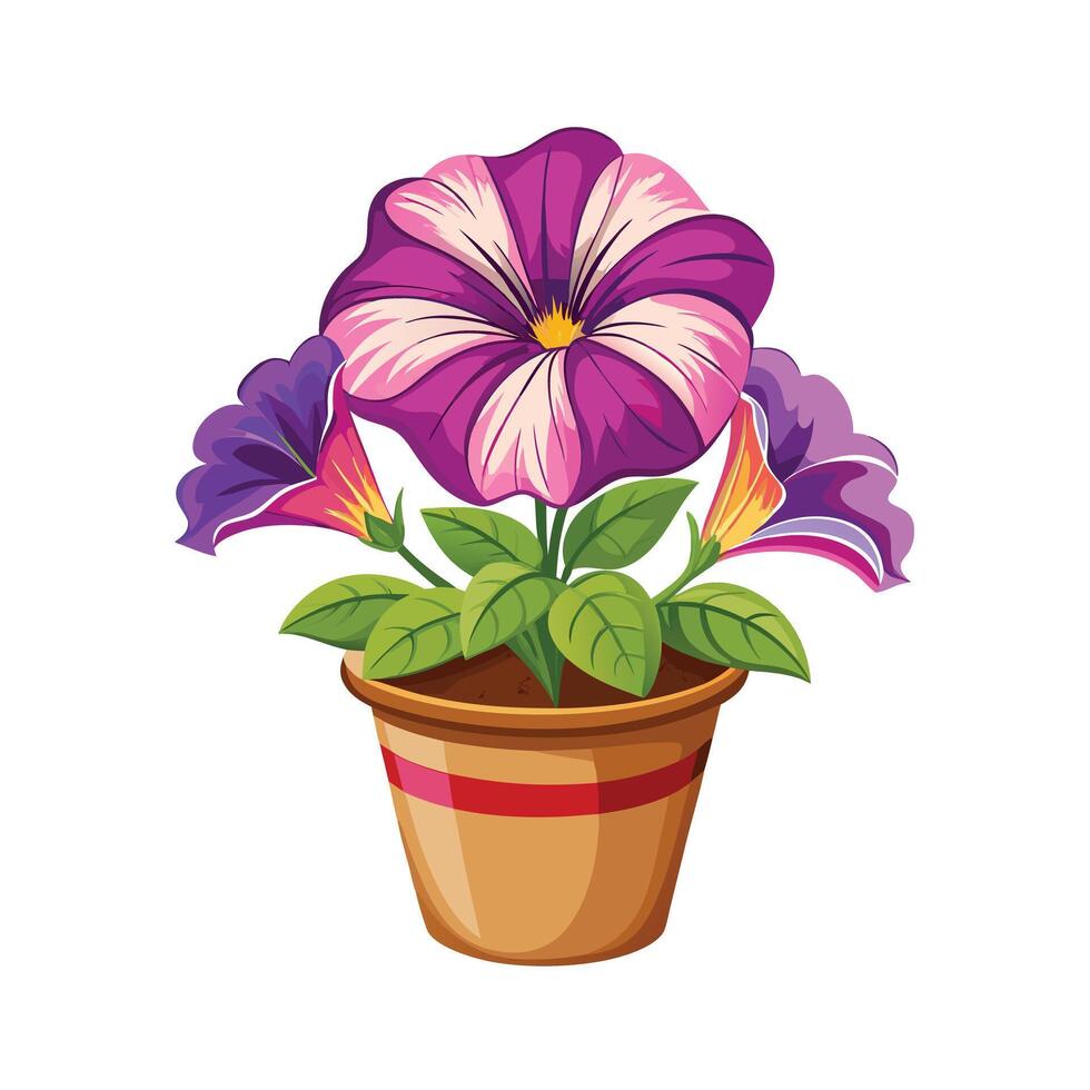 Beautiful Flowerpot Houseplant Illustration vector
