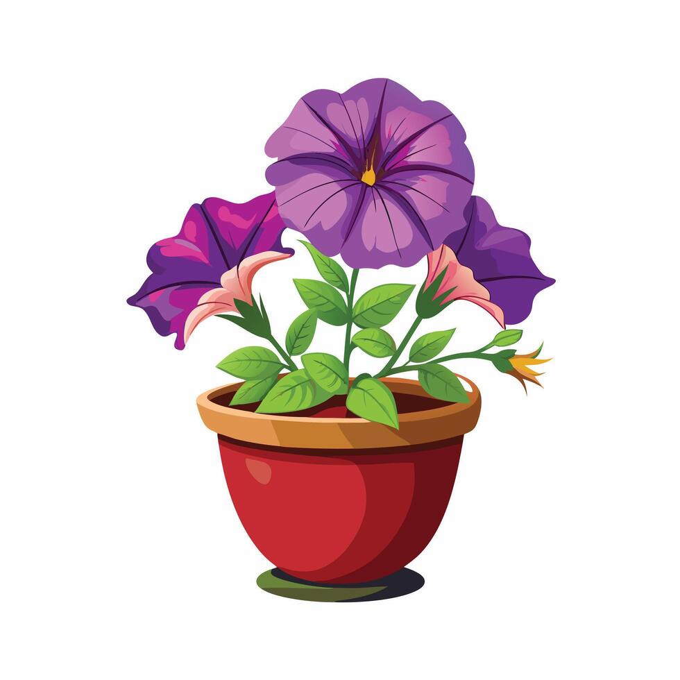 Beautiful Flowerpot Houseplant Illustration vector