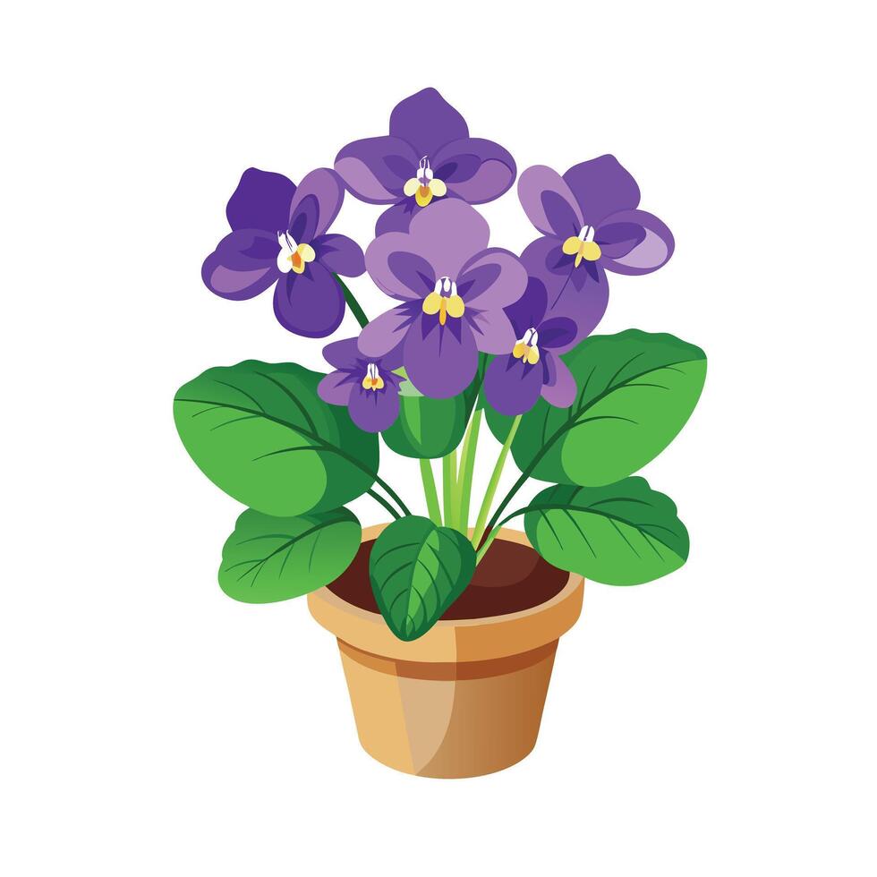 Beautiful Flowerpot Houseplant Illustration vector