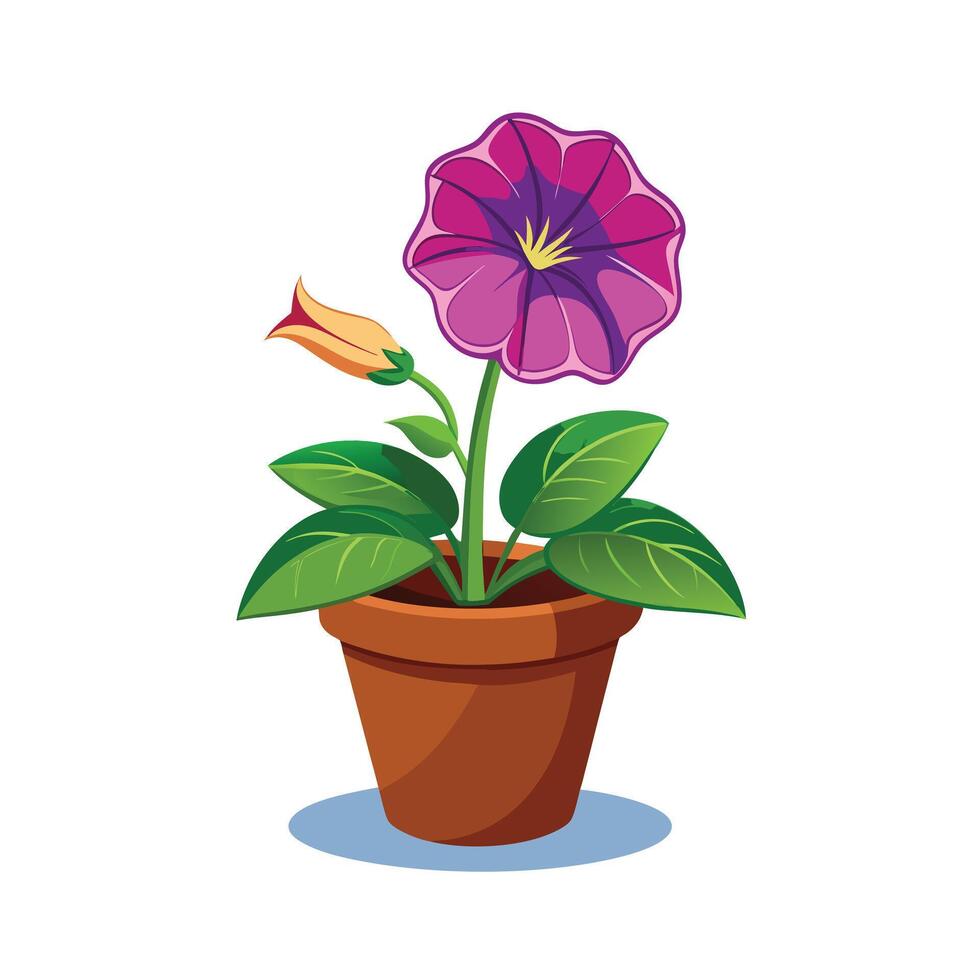 Beautiful Flowerpot Houseplant Illustration vector