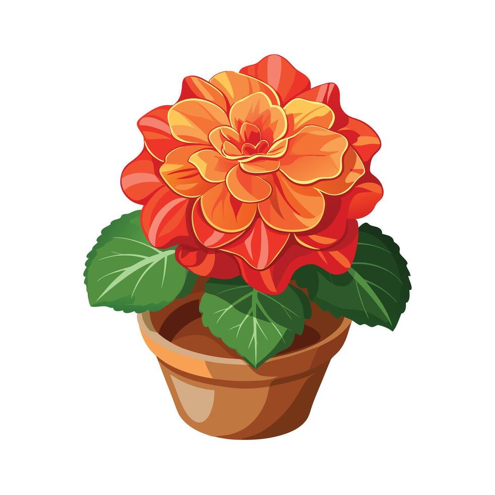 Beautiful Flowerpot Houseplant Illustration vector