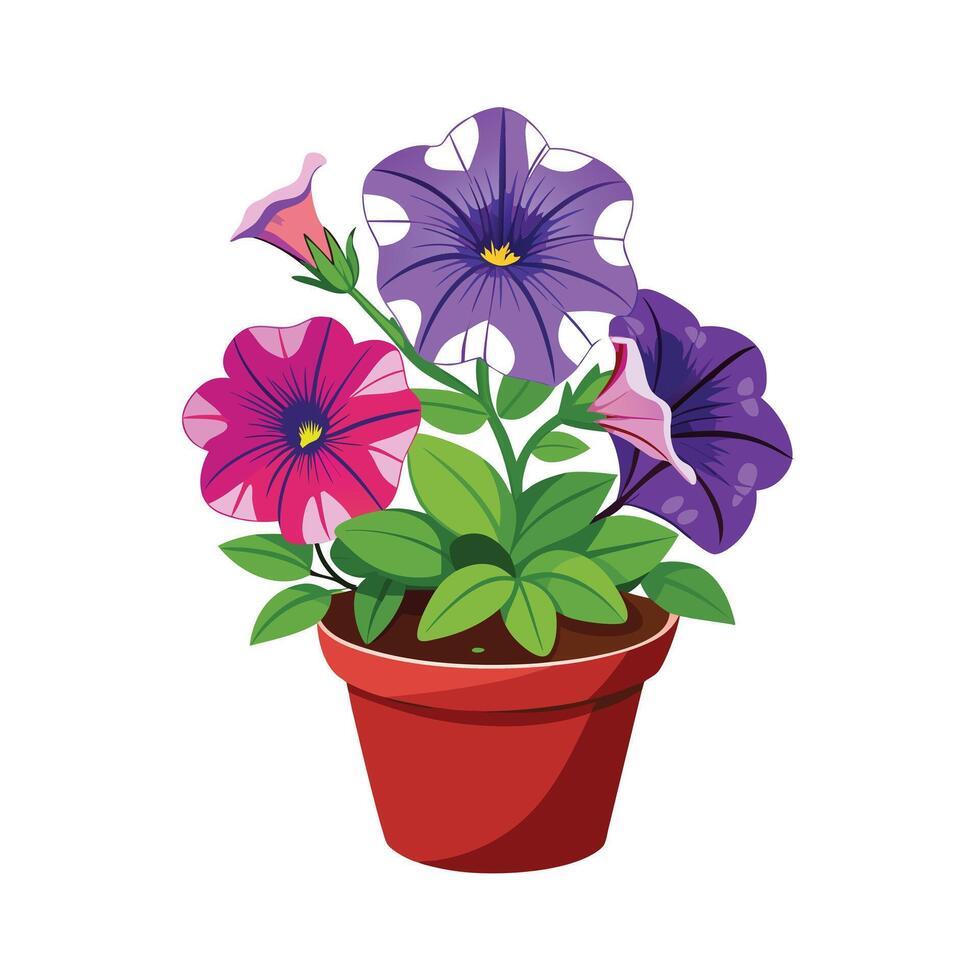 Beautiful Flowerpot Houseplant Illustration vector