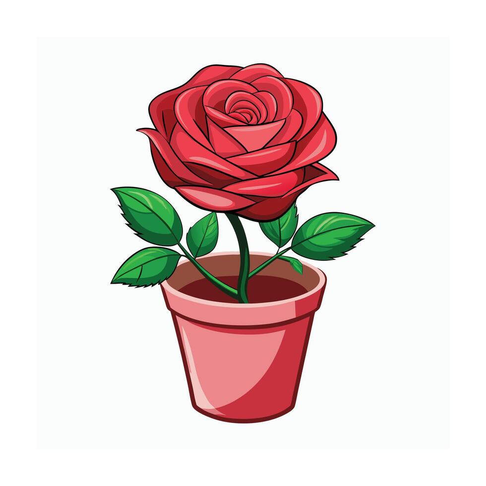 Beautiful Flowerpot Houseplant Illustration vector