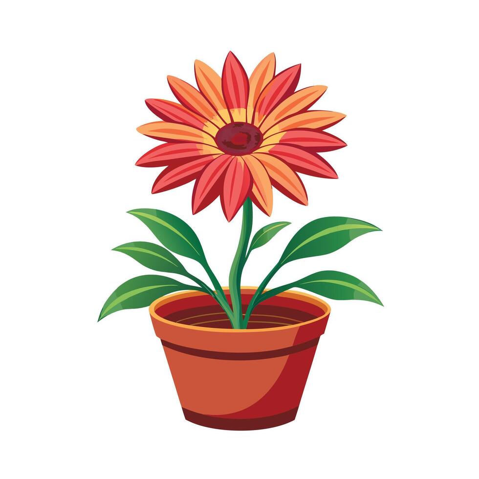 Beautiful Flowerpot Houseplant Illustration vector