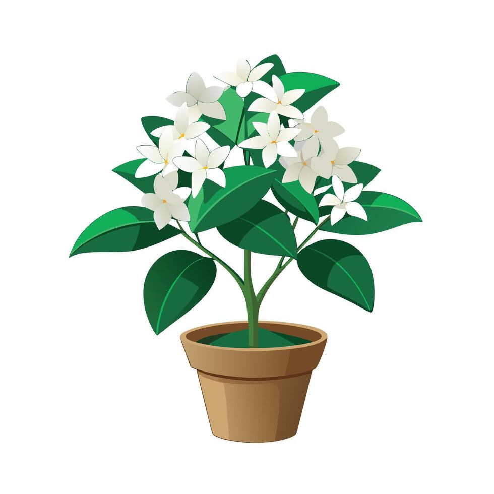 Beautiful Flowerpot Houseplant Illustration vector