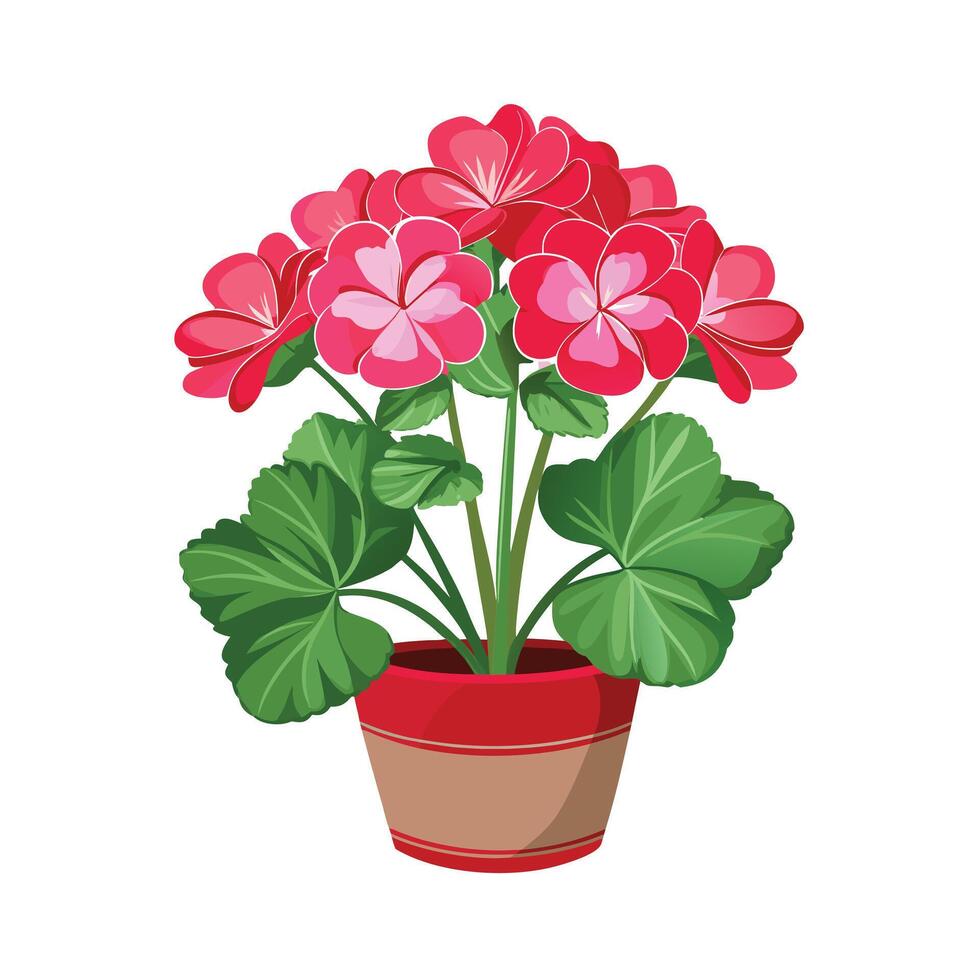 Beautiful Flowerpot Houseplant Illustration vector