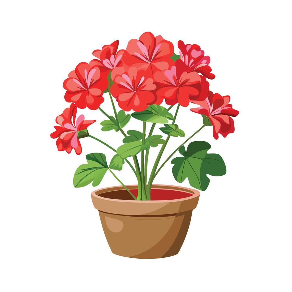 Beautiful Flowerpot Houseplant Illustration vector