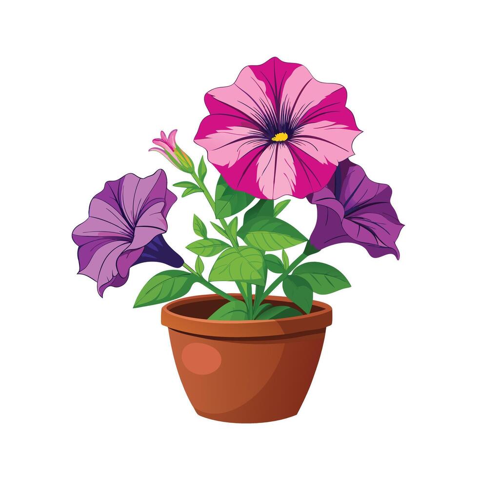 Beautiful Flowerpot Houseplant Illustration vector