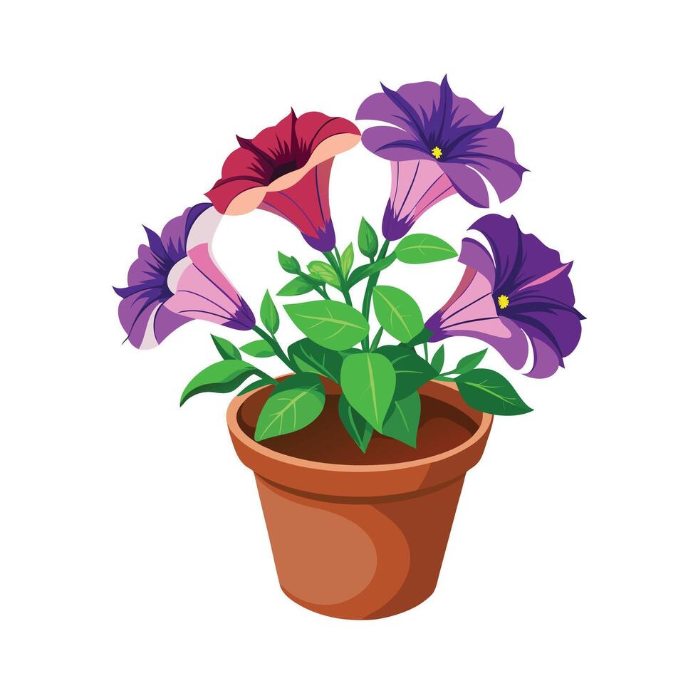 Beautiful Flowerpot Houseplant Illustration vector