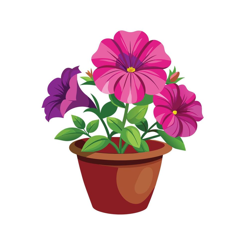 Beautiful Flowerpot Houseplant Illustration vector