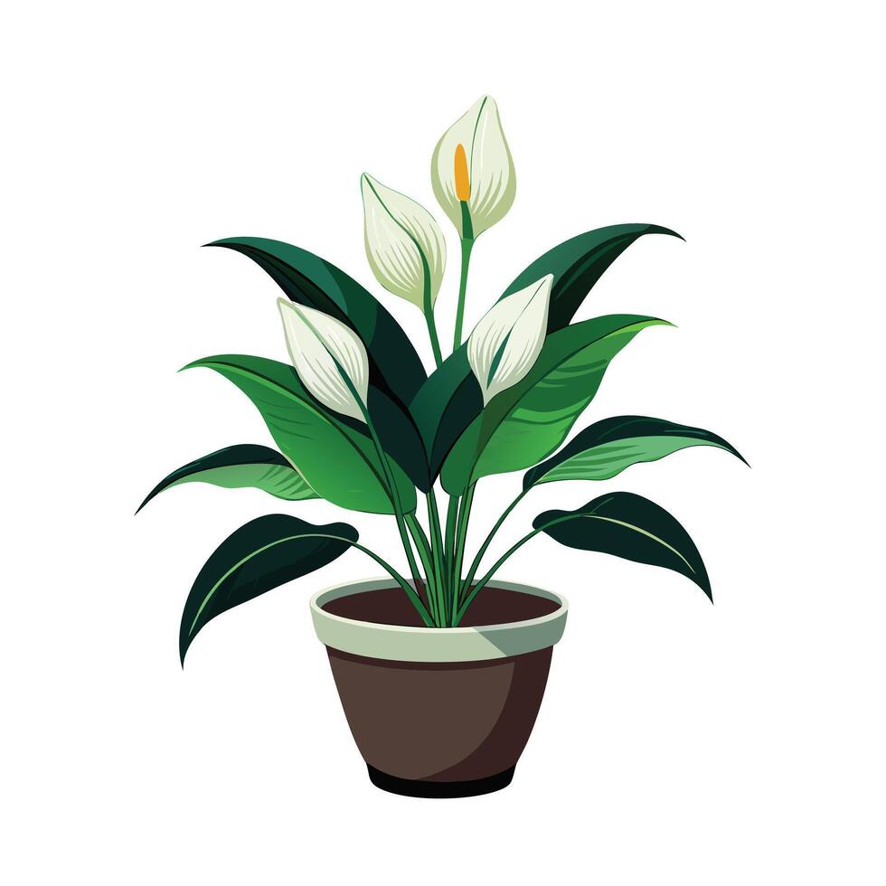 Beautiful Flowerpot Houseplant Illustration vector