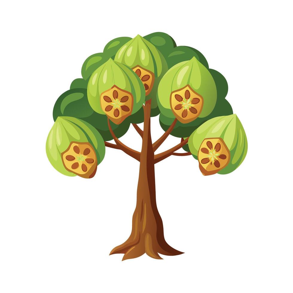 Beautiful Single Big Tree Illustration vector