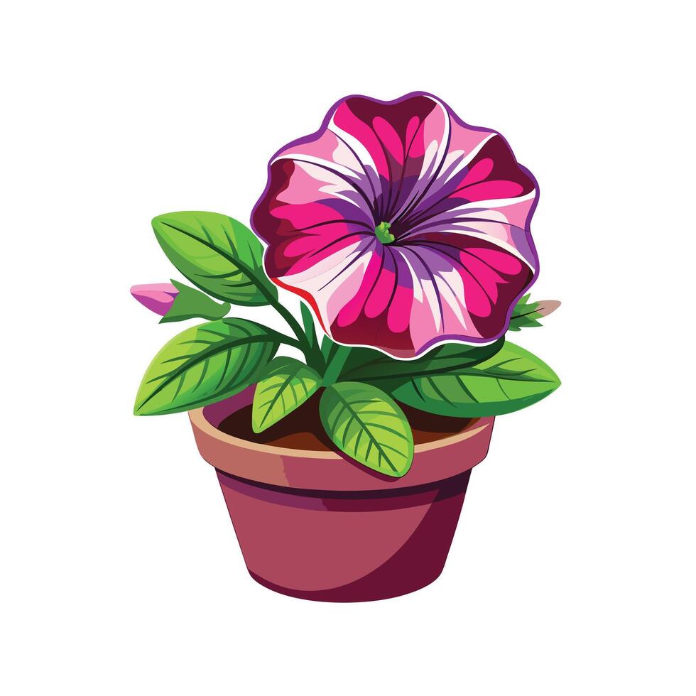 Beautiful Flowerpot Houseplant Illustration vector