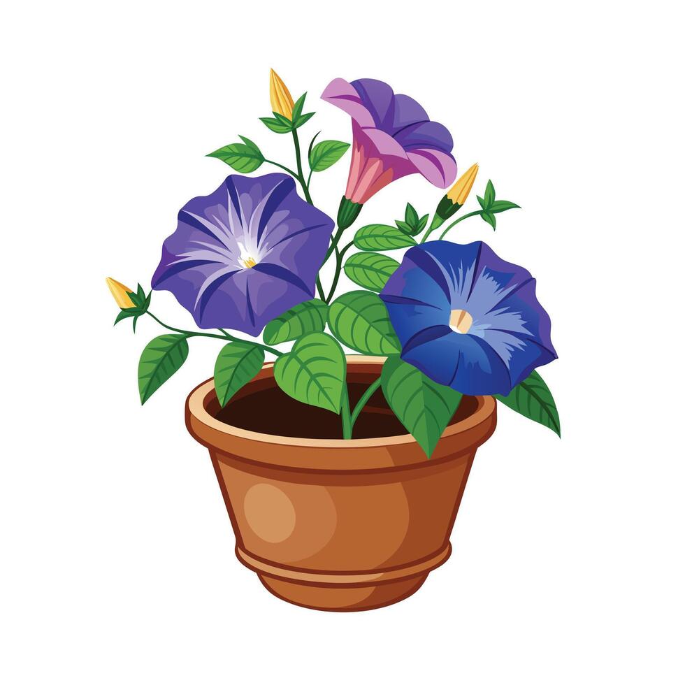 Beautiful Flowerpot Houseplant Illustration vector