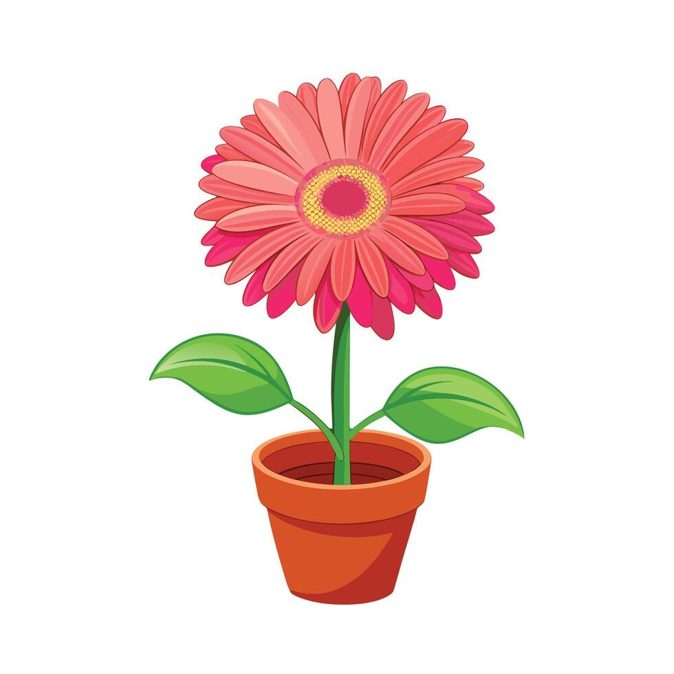 Beautiful Flowerpot Houseplant Illustration vector