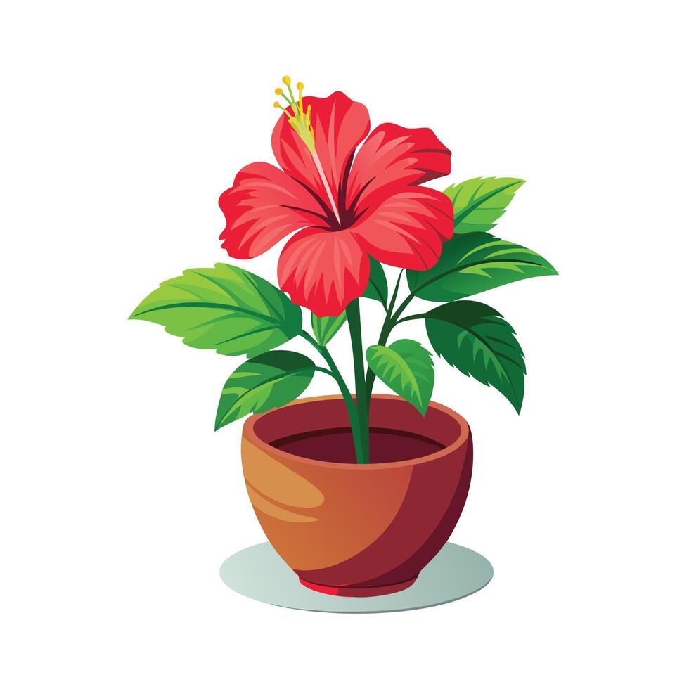 Beautiful Flowerpot Houseplant Illustration vector