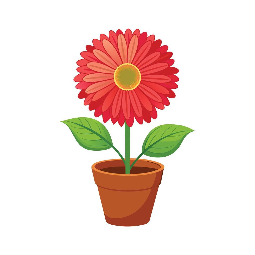 Beautiful Flowerpot Houseplant Illustration vector