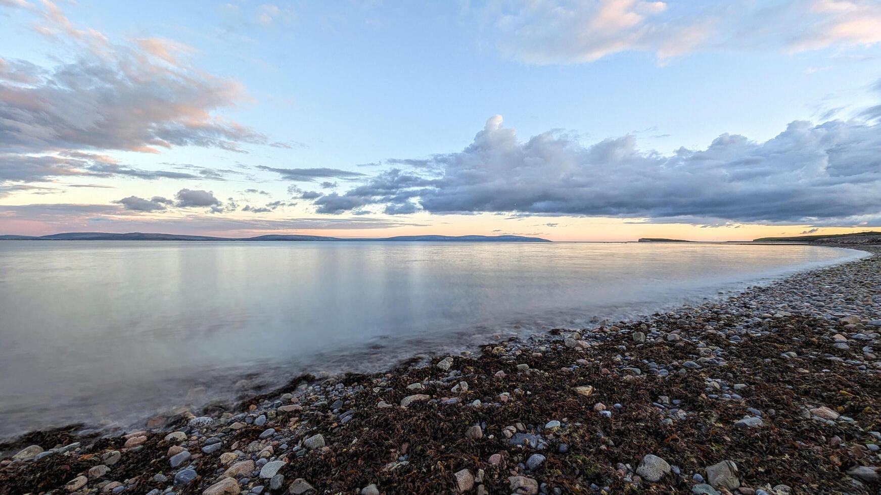 Beautiful coastal landscape dramatic sunset scenery, wild atlantic way, Salthill beach, galway, ireland, nature background photo