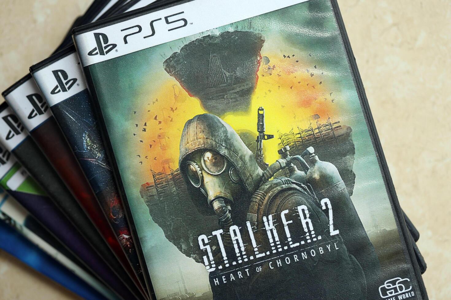 KYIV, UKRAINE - JUNE 26, 2024 Stalker 2 PS5 game disc box