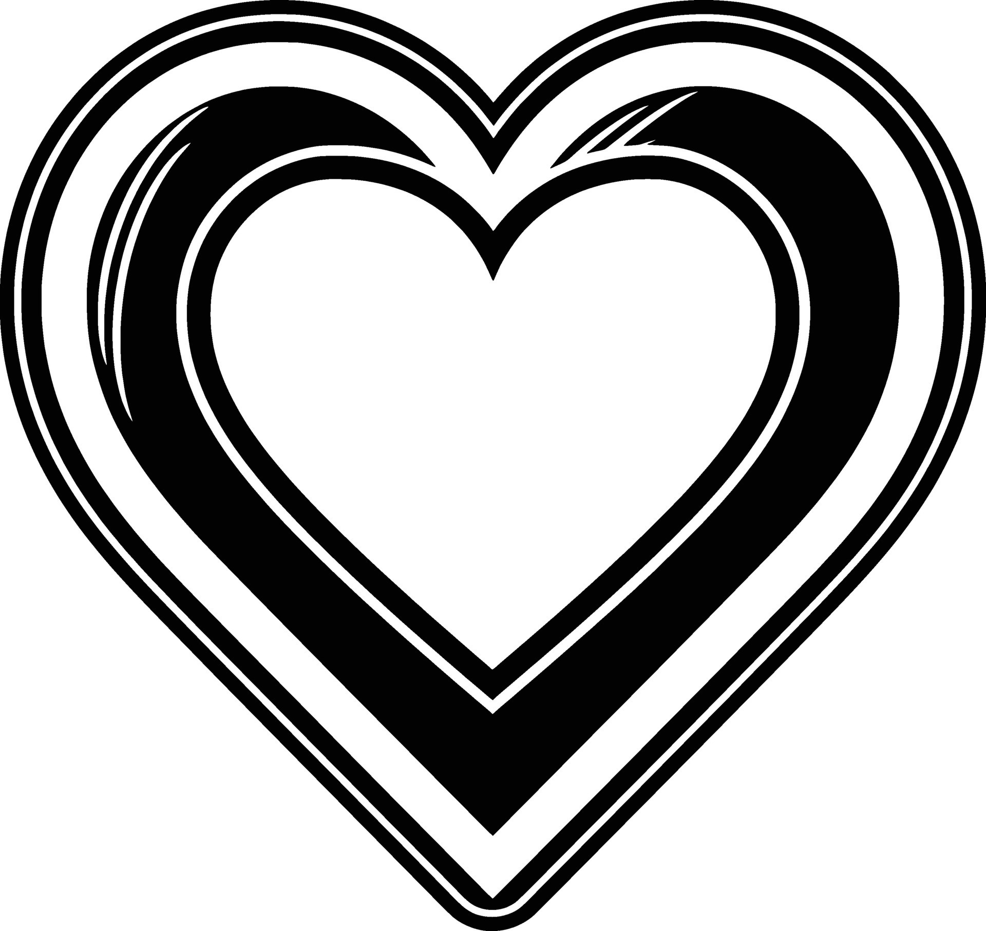 Heart outline clipart in black and white. 47621480 Vector Art at Vecteezy